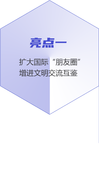 亮點(diǎn)一：擴(kuò)大國際“朋友圈” 增進(jìn)文明交流互鑒